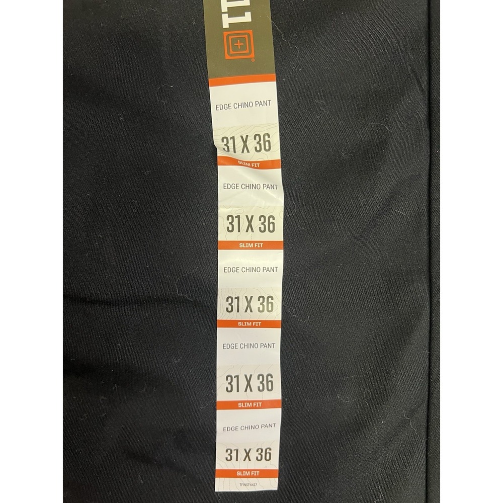5.11 Tactical Flex-Tac Edge Chino Pants Slim Fit 31x36 Black Cotton 74441 - Picture 2 of 16